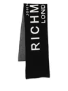 John Richmond Junior Logo-intarsia Scarf In Black