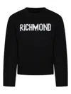 John Richmond Junior Logo-jacquard Sweater In Black