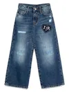 John Richmond Junior Logo-patch Jeans In 蓝色