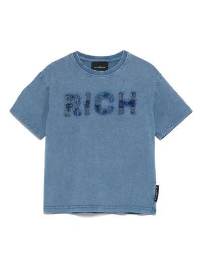 John Richmond Junior Kids' Logo-patch T-shirt In Blue