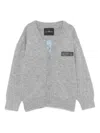 John Richmond Junior Logo-plaque Cardigan In Gray