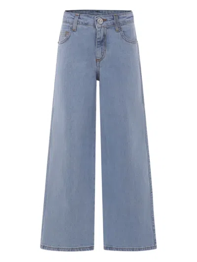 John Richmond Junior Kids' Logo-plaque Jeans In Blue