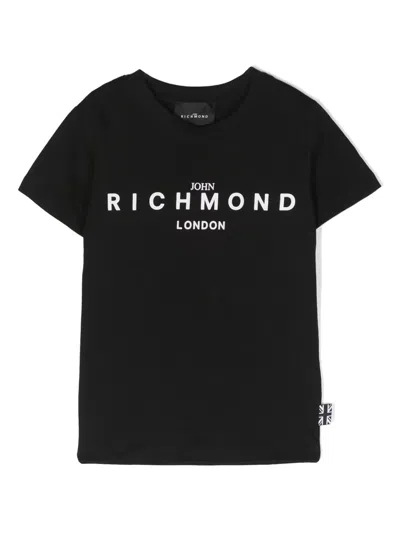 John Richmond Junior Kids' Logo-print Cotton T-shirt In Black