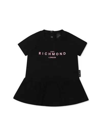 John Richmond Junior Babies' Logo-print Dress In Black