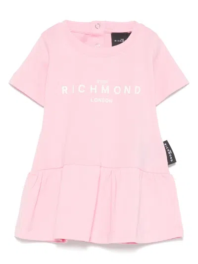 John Richmond Junior Babies' Logo-print Dress In Pink