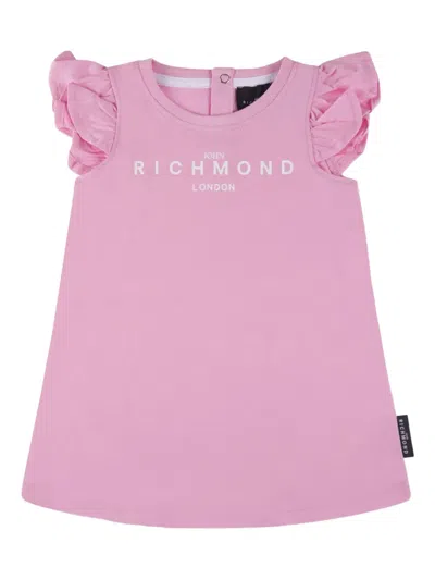 John Richmond Junior Babies' Logo-print Dress In Pink