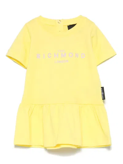 John Richmond Junior Babies' Logo-print Dress In Yellow