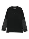 John Richmond Junior Logo-print Long-sleeve Top In Black