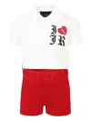 JOHN RICHMOND JUNIOR LOGO-PRINT SHIRT AND SHORTS SET