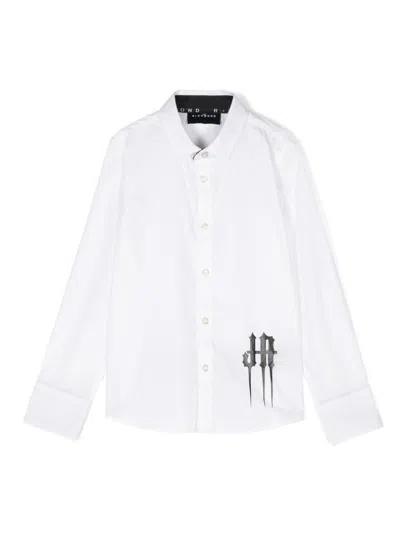 John Richmond Junior Kids' Logo-print Shirt In White