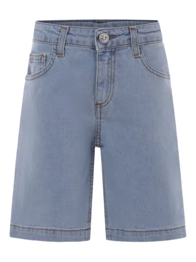 John Richmond Junior Kids' Logo-print Shorts In Blue