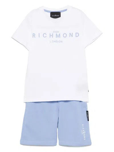 John Richmond Junior Kids' Logo-print Shorts Set (set O Two) In White
