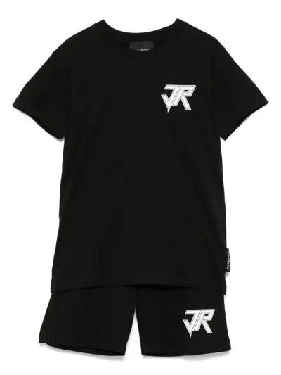 John Richmond Junior Kids' Logo-print Shorts Set (set Of Two) In Black