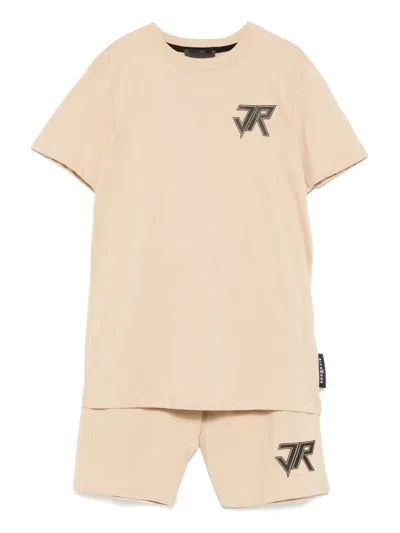 John Richmond Junior Kids' Logo-print Shorts Set (set Of Two) In Neutrals