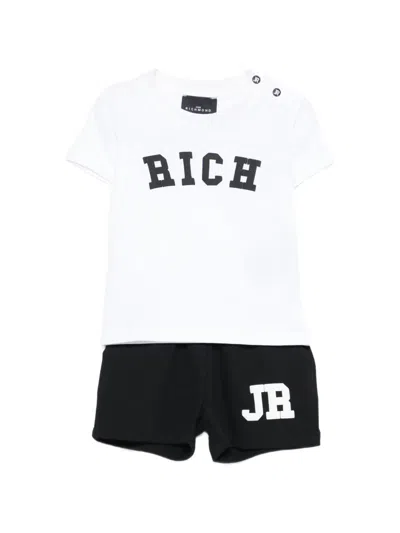 John Richmond Junior Babies' Logo-print Shots Set In White