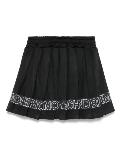 John Richmond Junior Kids' Logo-print Skirt In Black
