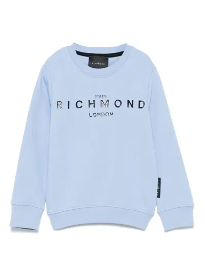 John Richmond Junior Kids' Logo-print Sweatshirt In Blue