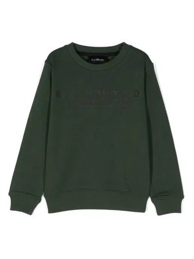 John Richmond Junior Kids' Logo-print Sweatshirt In Green