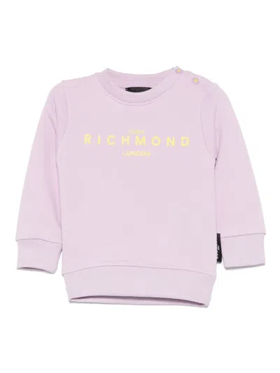 John Richmond Junior Babies' Logo-print Sweatshirt In Purple