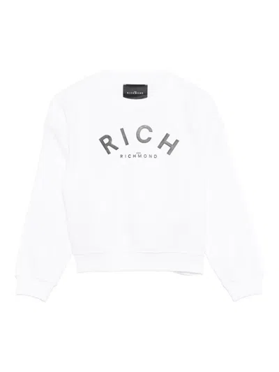 John Richmond Junior Kids' Logo-print Sweatshirt In White