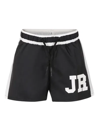 John Richmond Junior Kids' Logo-print Swim Shorts In Black