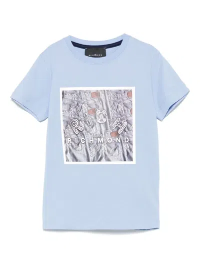 John Richmond Junior Kids' Logo-print T-shirt In Blue