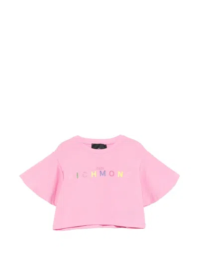John Richmond Junior Kids' Logo-print T-shirt In Pink