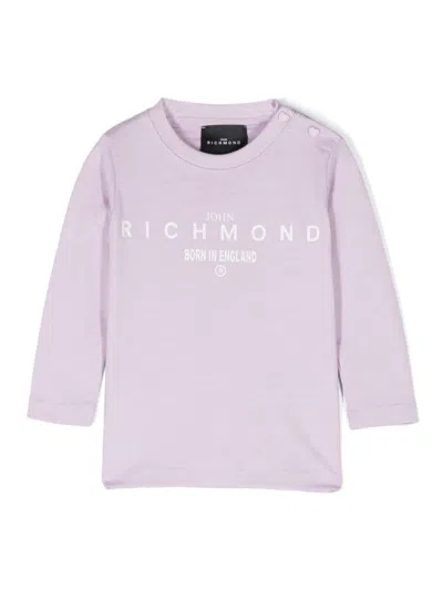 John Richmond Junior Babies' Logo-print T-shirt In Purple