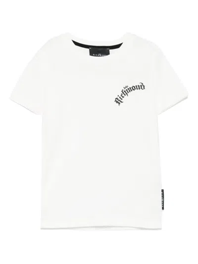John Richmond Junior Kids' Logo-print T-shirt In White