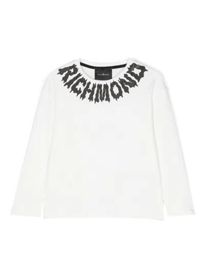 John Richmond Junior Kids' Logo-print T-shirt In White