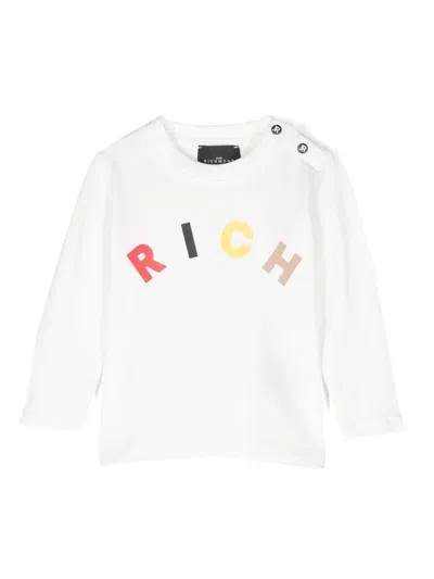 John Richmond Junior Babies' Logo-print T-shirt In White