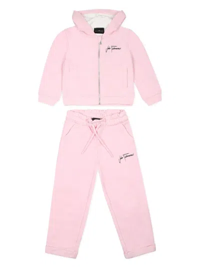 John Richmond Junior Babies' Logo-print Tracksuit Set In Pink