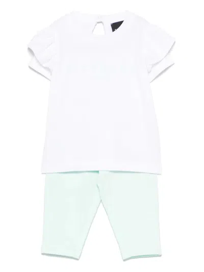 John Richmond Junior Babies' Logo-print Trousers Set In 绿色