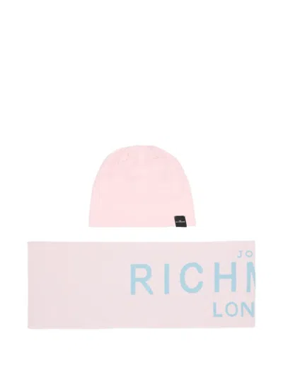 John Richmond Junior Kids' Logo Scarf In Pink