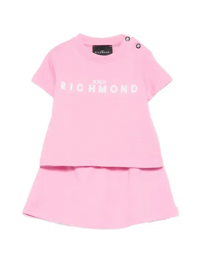 John Richmond Junior Babies' Logo Shorts Set (set Of Two) In Pink