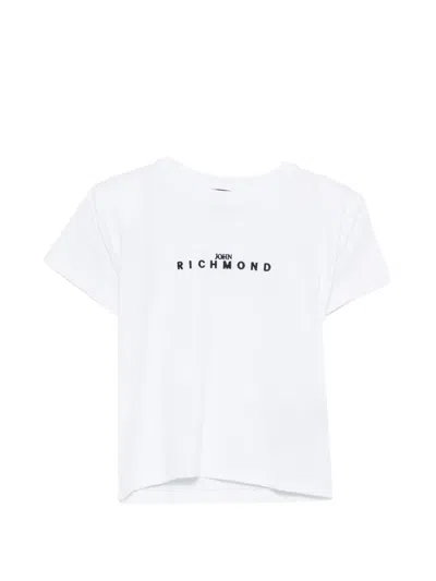 John Richmond Junior Kids' Logo T-shirts In White