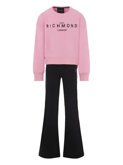John Richmond Junior Kids' Logo Tracksuit In Pink