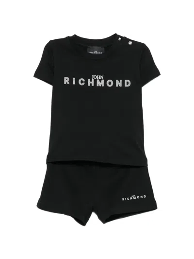 John Richmond Junior Babies' Logo Tracksuit (set Of Two) In Black