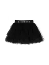 John Richmond Junior Logo-waistband Tulle Skirt In Black