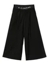 John Richmond Junior Logo-waistband Wide-leg Trousers In Black