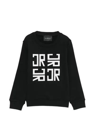 John Richmond Junior Kids' Logo-detail Long-sleeve Sweatshirt In Black