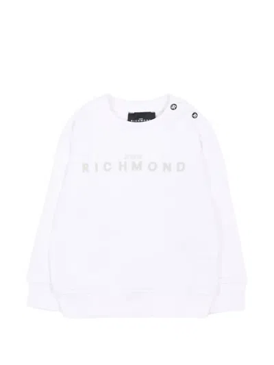 John Richmond Junior Babies' Logo-detail Press-stud Sweatshirt In White