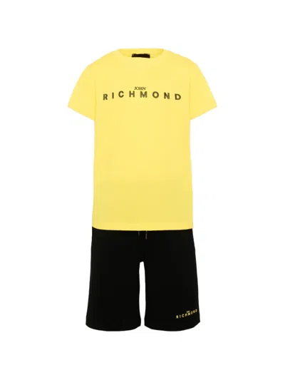 John Richmond Junior Kids' Logo-detail Shorts Set In Yellow