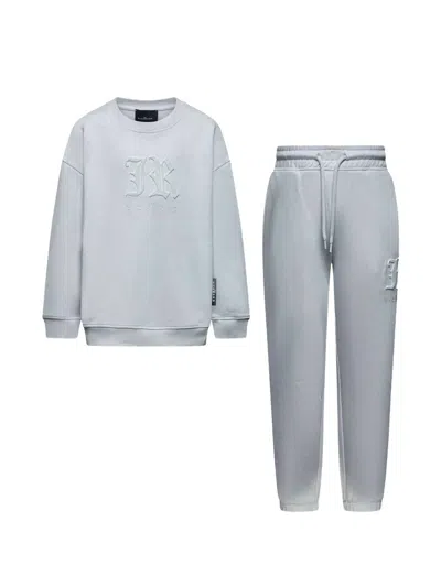 John Richmond Junior Kids' Logo-embroidered Cotton Tracksuit In Grey