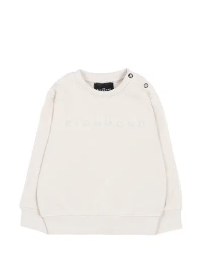 John Richmond Junior Babies' Logo-print Press-stud Sweater In Gray