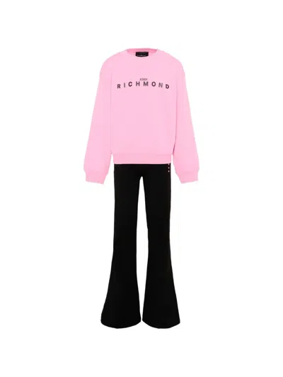 John Richmond Junior Kids' Logo-print Tracksuit In Pink
