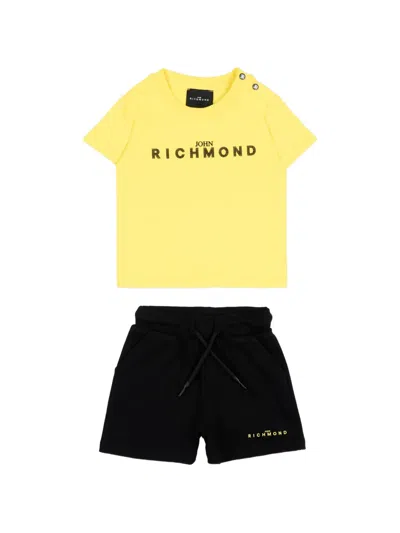 John Richmond Junior Babies' Logo-print T-shirt And Shorts Set In Yellow