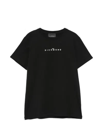 John Richmond Junior Kids' Logo-print T-shirt In Black