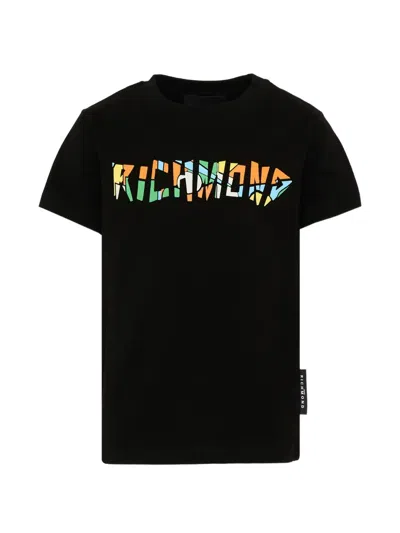 John Richmond Junior Kids' Logo-print T-shirt In Black