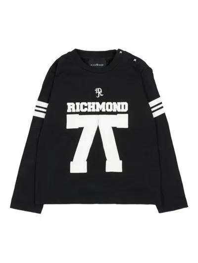 John Richmond Junior Babies' Long-sleeve Graphic T-shirt In Black